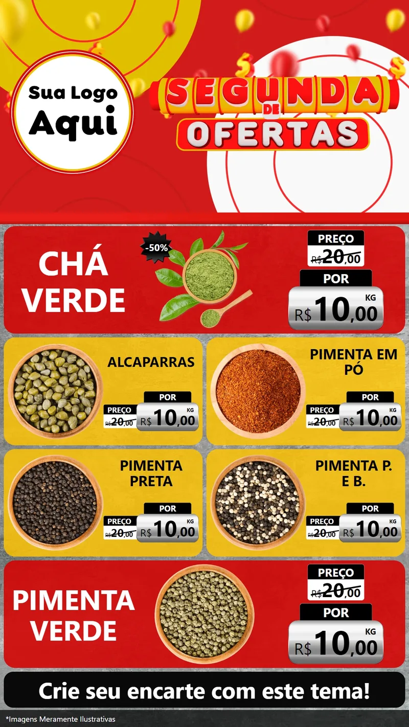 Modelo de TV para TV Vertical com o tema Segunda de Ofertas para Produtos Naturais
