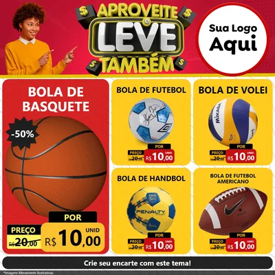 Modelo de Rede Social para Feed Facebook com o tema Aproveite e Leve Também para Artigos Esportivos