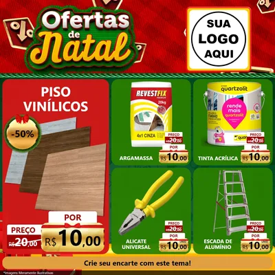 Modelo de Rede Social para Feed Facebook com o tema Ofertas de Natal para Material para Construção