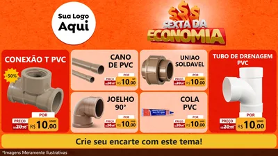 Modelo de TV para TV Horizontal com o tema Sexta da Economia para Tubos e conexões
