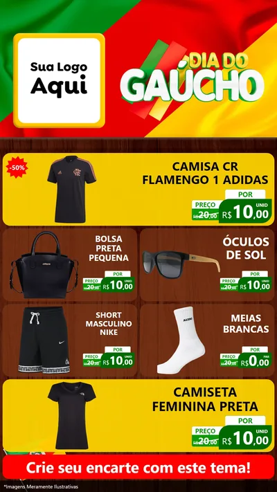 Modelo de TV para TV Vertical com o tema Dia do Gaúcho para Roupas e acessórios