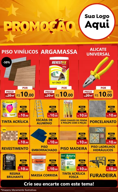 Modelo de Encarte para Encarte Grande com o tema Promoção para Material para Construção