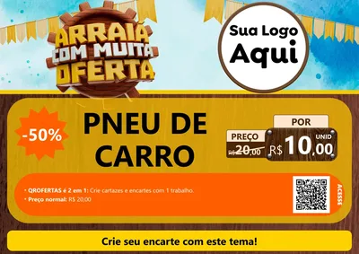 Modelo de Cartaz para Cartaz A4 Horizontal com o tema Ofertas de São João - Junina para Auto peças