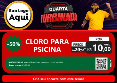 Modelo de Cartaz para Cartaz A4 Horizontal com o tema Quarta Turbinada para Produtos para Piscina