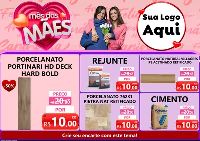Modelo de Encarte para Encarte A4 Horizontal com o tema Mês Das Mães para Pisos e revestimentos