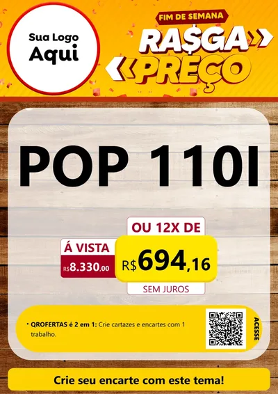 Modelo de Cartaz para Cartaz A4 Vertical com o tema Fim de Semana Rasga Preços para Concessionaria de Motos