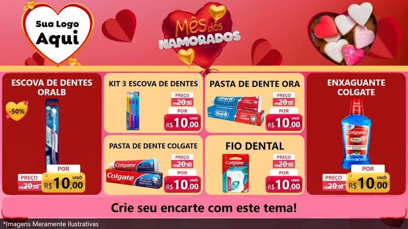 Modelo de TV para TV Horizontal com o tema Mês dos Namorados para Higiene Pessoal
