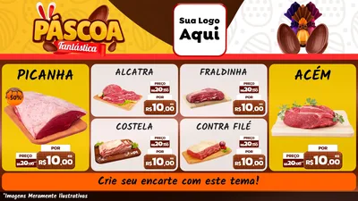 Modelo de TV para TV Horizontal com o tema Páscoa Fantástica para Açougue