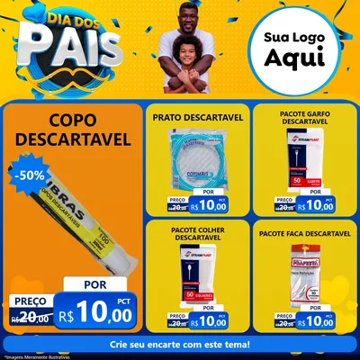 Modelo de Rede Social para Feed Facebook com o tema Dia dos Pais para Embalagens