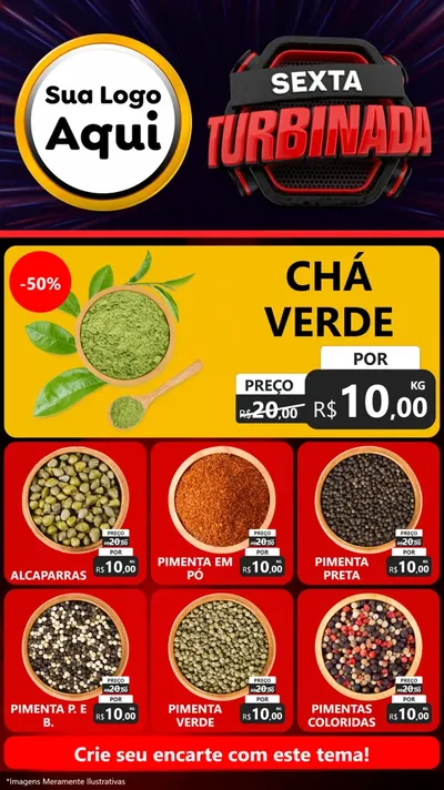 Modelo de Rede Social para Stories com o tema Sexta Turbinada para Produtos Naturais