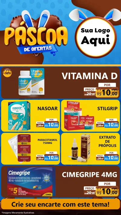 Modelo de TV para TV Vertical com o tema Páscoa de Ofertas para Farmácia