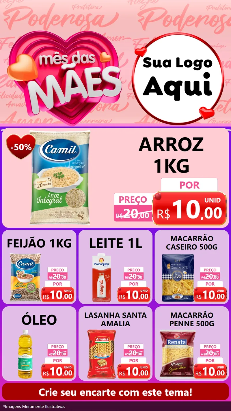 Modelo de Rede Social para Stories com o tema Mês Das Mães para Supermercado