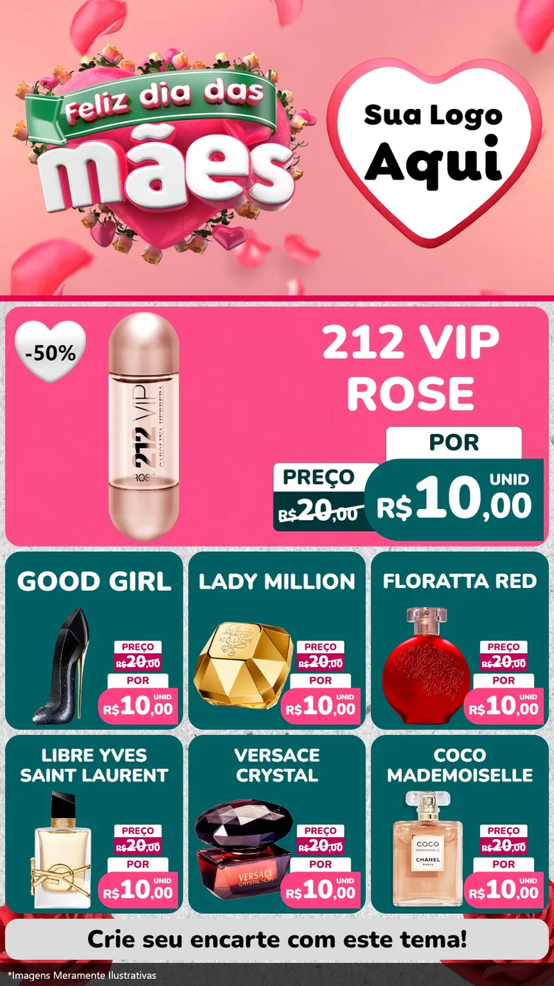 Modelo de Rede Social para Stories com o tema Feliz Dia das Mães para Perfumes