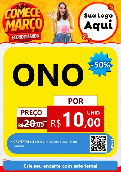 Modelo de Cartaz para Cartaz A4 Vertical com o tema Comece Março Economizando para Óticas