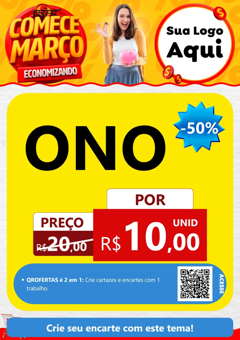 Modelo de Cartaz para Cartaz A4 Vertical com o tema Comece Março Economizando para Óticas