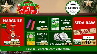 Modelo de TV para TV Horizontal com o tema Sorteio de Natal para Tabacaria