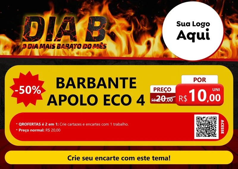 Modelo de Cartaz para Cartaz A4 Horizontal com o tema Dia B para Armarinho e Aviamentos