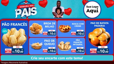 Modelo de TV para TV Horizontal com o tema Semana Dos Pais para Padaria
