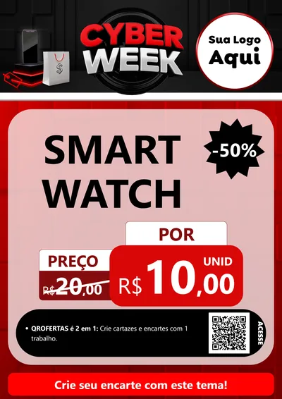 Modelo de Cartaz para Cartaz A4 Vertical com o tema Cyber Week para Informática