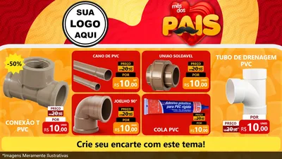 Modelo de TV para TV Horizontal com o tema Mês Dos Pais para Tubos e conexões