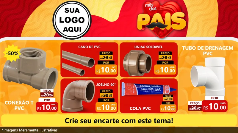 Modelo de TV para TV Horizontal com o tema Mês Dos Pais para Tubos e conexões