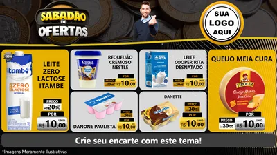 Modelo de TV para TV Horizontal com o tema Sabadão de Ofertas para Frios e Laticínios