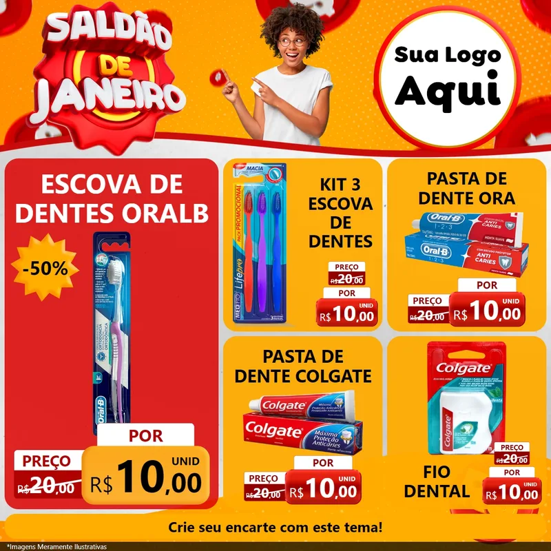 Modelo de Rede Social para Feed Facebook com o tema Saldão de Janeiro para Higiene Pessoal