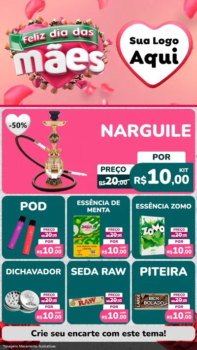Modelo de Rede Social para Stories com o tema Feliz Dia das Mães para Tabacaria