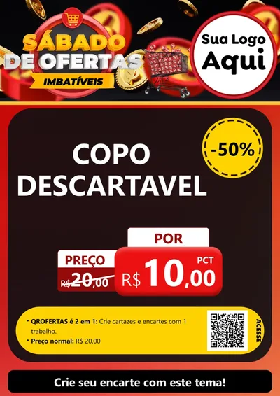 Modelo de Cartaz para Cartaz A4 Vertical com o tema Sábado de Ofertas Imbatíveis para Embalagens