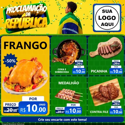 Modelo de Rede Social para Feed Facebook com o tema Proclamação da República para Assados