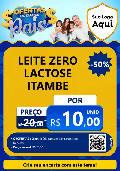Modelo de Cartaz para Cartaz A4 Vertical com o tema Ofertas do Dia dos Pais para Frios e Laticínios