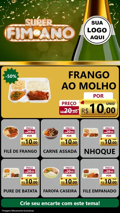 Modelo de Rede Social para Stories com o tema Super Fim de Ano para Restaurante