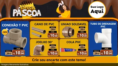 Modelo de TV para TV Horizontal com o tema Especial Páscoa para Tubos e conexões