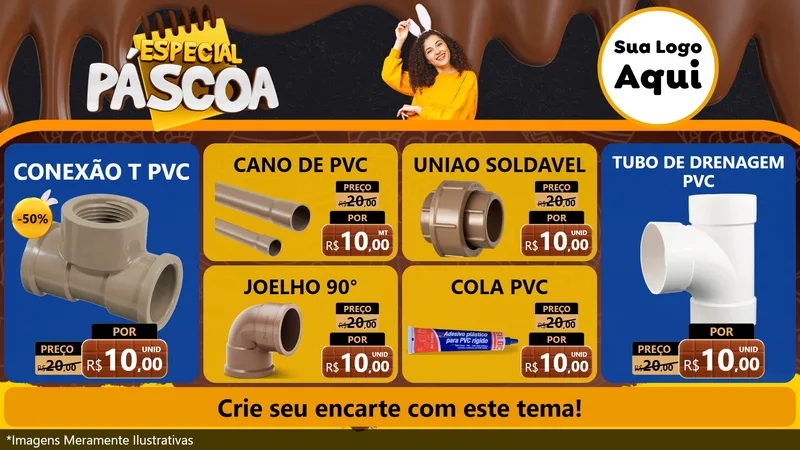 Modelo de TV para TV Horizontal com o tema Especial Páscoa para Tubos e conexões