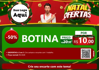 Modelo de Cartaz para Cartaz A4 Horizontal com o tema Natal de Ofertas para Agropecuária