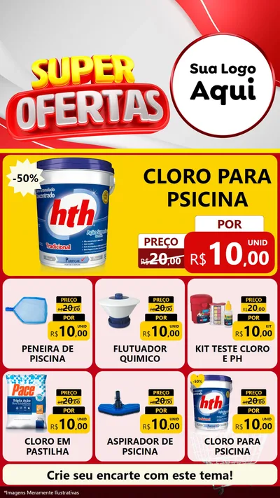 Modelo de Rede Social para Stories com o tema Super Ofertas para Produtos para Piscina