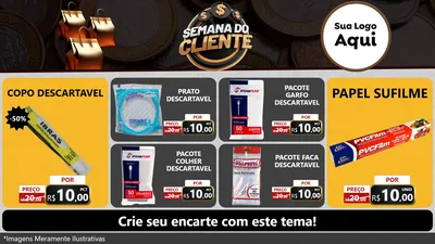 Modelo de TV para TV Horizontal com o tema Semana do Cliente para Embalagens