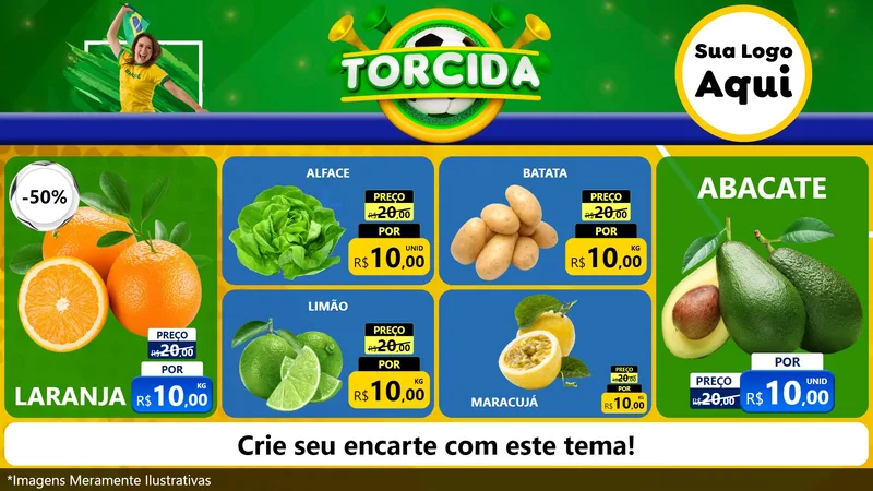 Modelo de TV para TV Horizontal com o tema Torcida para Hortifrúti