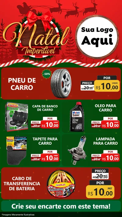 Modelo de TV para TV Vertical com o tema Natal Imperdível para Auto peças