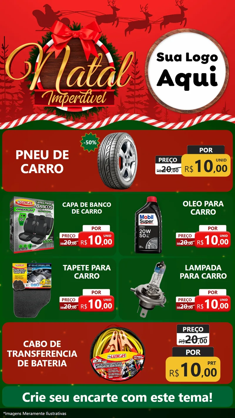Modelo de TV para TV Vertical com o tema Natal Imperdível para Auto peças