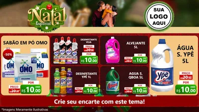 Modelo de TV para TV Horizontal com o tema Natal Especial para Produtos de Limpeza