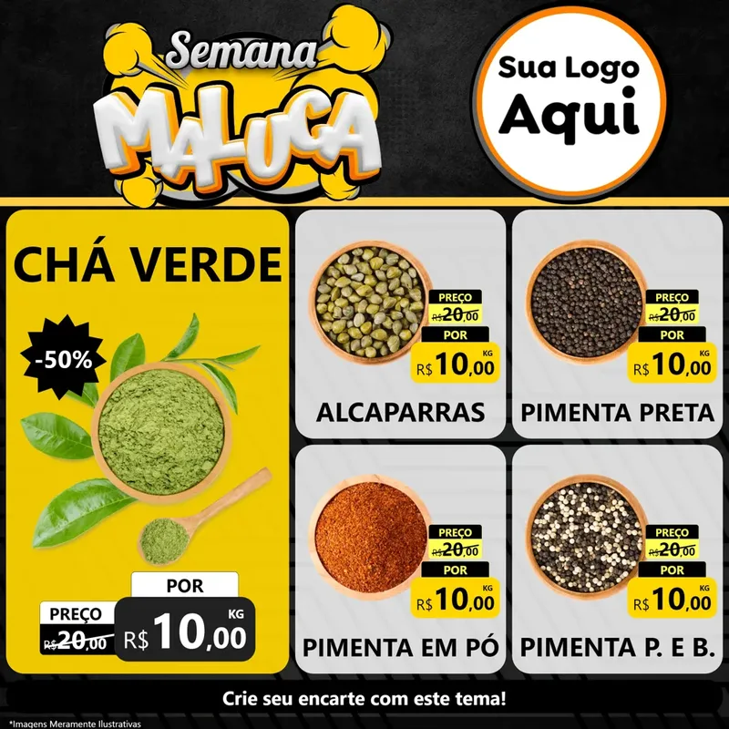 Modelo de Rede Social para Feed Facebook com o tema Semana Maluca para Produtos Naturais