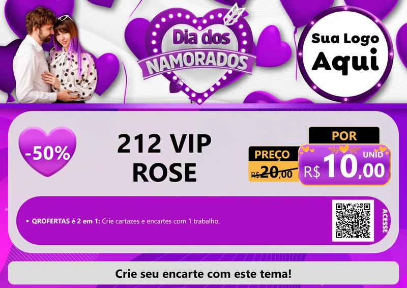 Modelo de Cartaz para Cartaz A4 Horizontal com o tema Dia dos Namorados para Perfumes