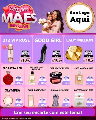 Modelo de Rede Social para Feed Instagram com o tema Mês das Mães Imperdível para Perfumes
