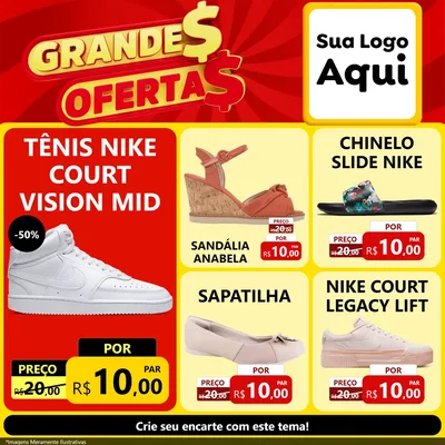 Modelo de Rede Social para Feed Facebook com o tema Grandes Ofertas para Calçados