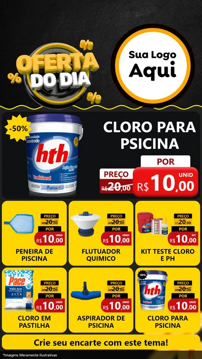 Modelo de Rede Social para Stories com o tema Oferta Do Dia para Produtos para Piscina