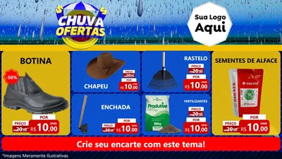 Modelo de TV para TV Horizontal com o tema Chuva de Ofertas para Agropecuária