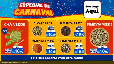 Modelo de TV para TV Horizontal com o tema Especial de Carnaval para Produtos Naturais