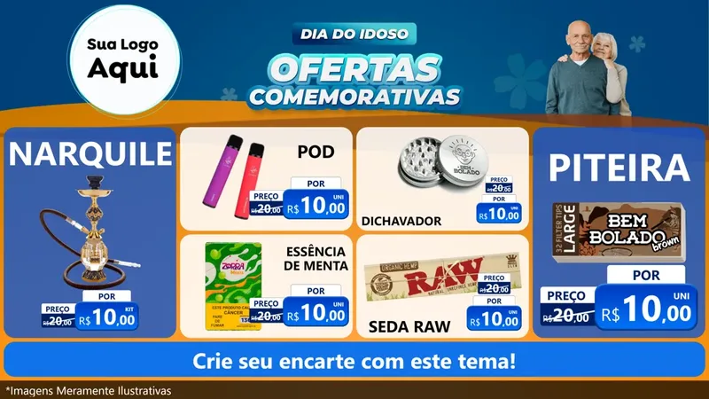 Modelo de TV para TV Horizontal com o tema Dia do Idoso para Tabacaria