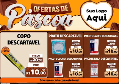 Modelo de Encarte para Encarte A4 Horizontal com o tema Ofertas de Páscoa para Embalagens
